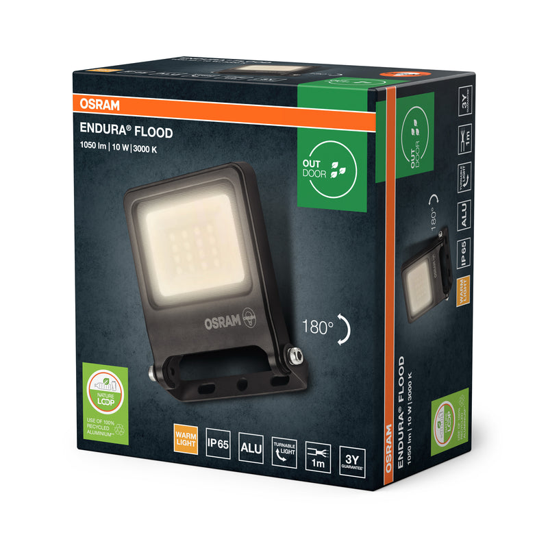 LEDVANCE Flutlicht Endura Flood PCR 10 W dunkelgrau (1000 lm, 3000 K)
