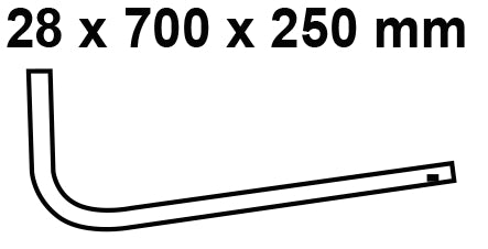 Schütte Druckspülrohr 90° gerade 700x250 mm, weiß