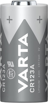 VARTA Batterie CR123A 3V Lithium, 1 Stück im Blister (Abmessung 34,5 x 17 mm)