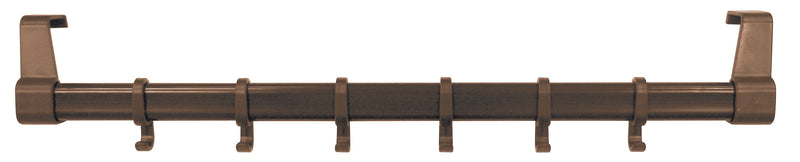 HSI Türgarderobe aus Kunststoff, braun, 590 mm, mit 6 Haken