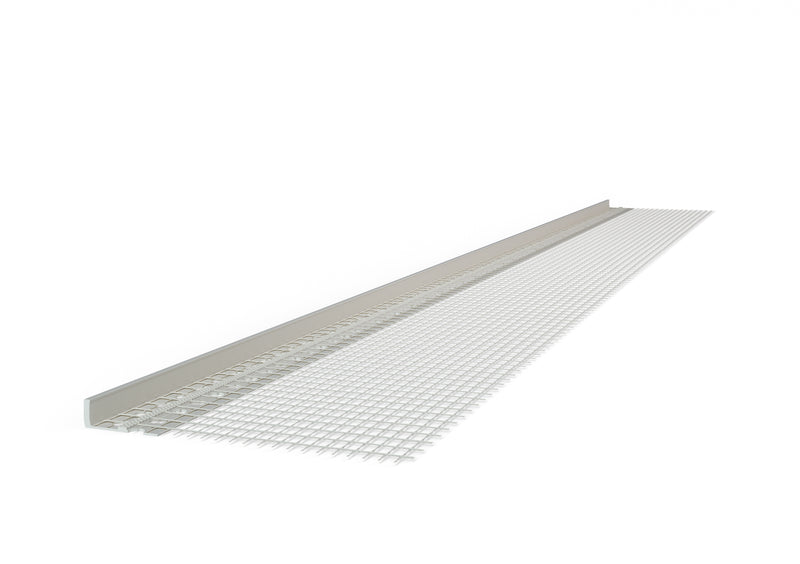 Baukom Abschlussprofil PVC mit Gewebe 10 mm, 2 m (WDVS)