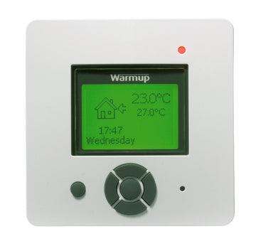 Warmup Duales digitaler Uhren-Thermostat in Weiß