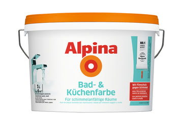 ALPINA Bad- und Küchenfarbe weiß, matt, Dispersion 1 l