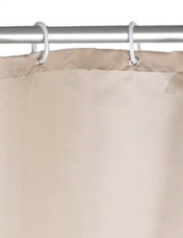 WENKO Duschvorhang Anti-Schimmel Beige aus 100% Polyester, 180x200 cm