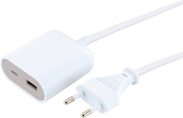 Schwaiger USB-Ladeadapter Verlängerung 2,5 m weiß, 2 Anschlüsse