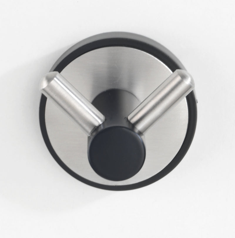 WENKO UV-Loc Wandhaken Duo Udine aus Edelstahl, schwarz matt