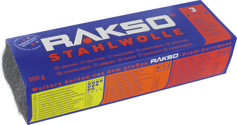 RAKSO Stahlwolle Nr. 5, 200 g (Schleif-Stahlwolle)