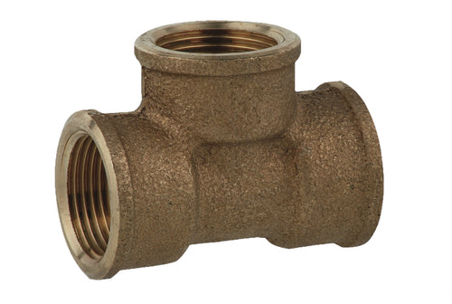 Schütte RG T-Stück blank 3/4" Innengewinde aus Rotguss (silber)