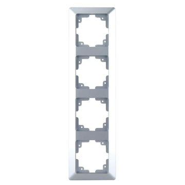 UNITEC LeMans Serie 603 Abdeckrahmen 4-fach silber für Unterputz