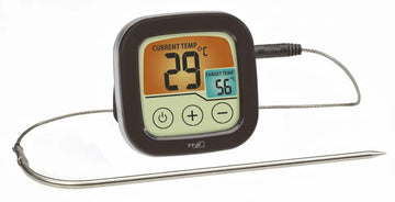 TFA Grill-/Bratenthermometer digital in Schwarz mit Edelstahl-Einstichfühler