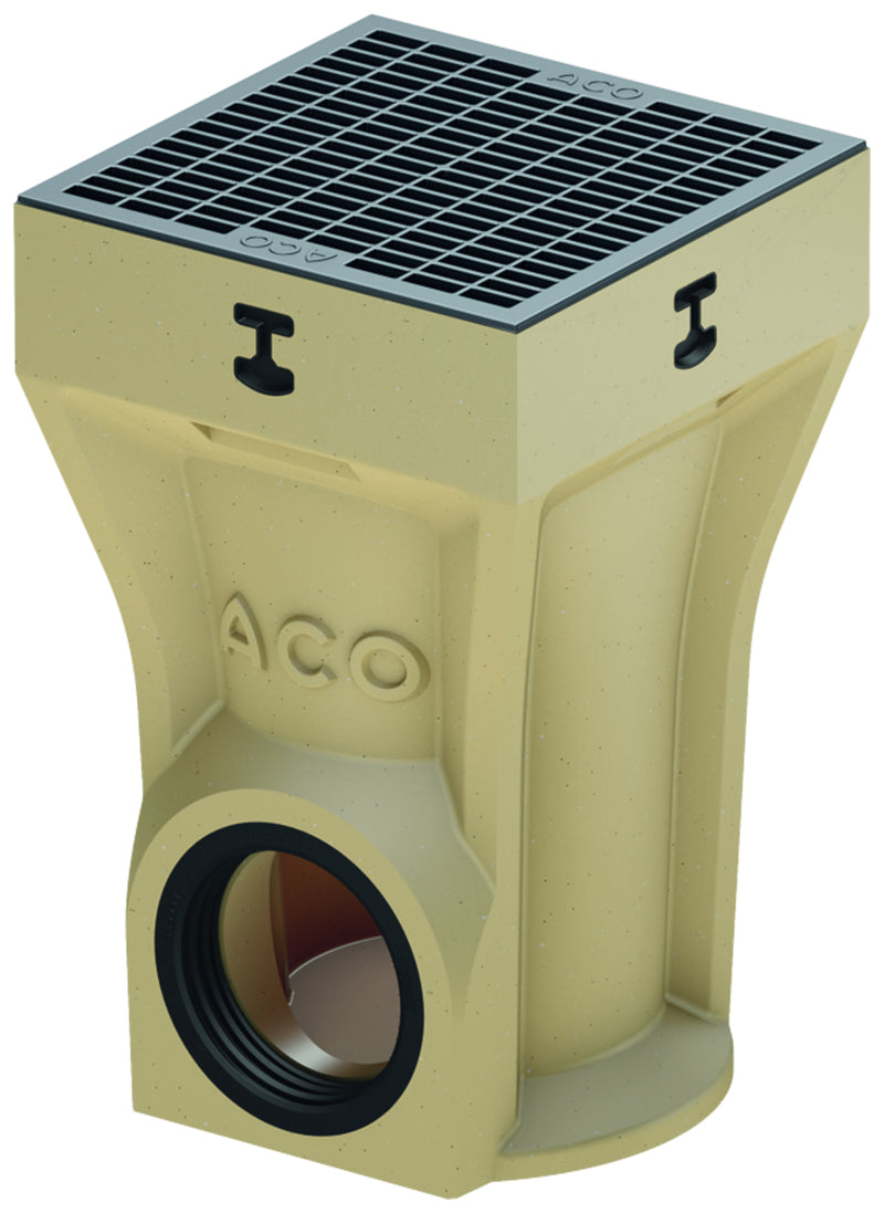 ACO Self Europoint Punktablauf tief eckig mit Kunststoffrost DN 110