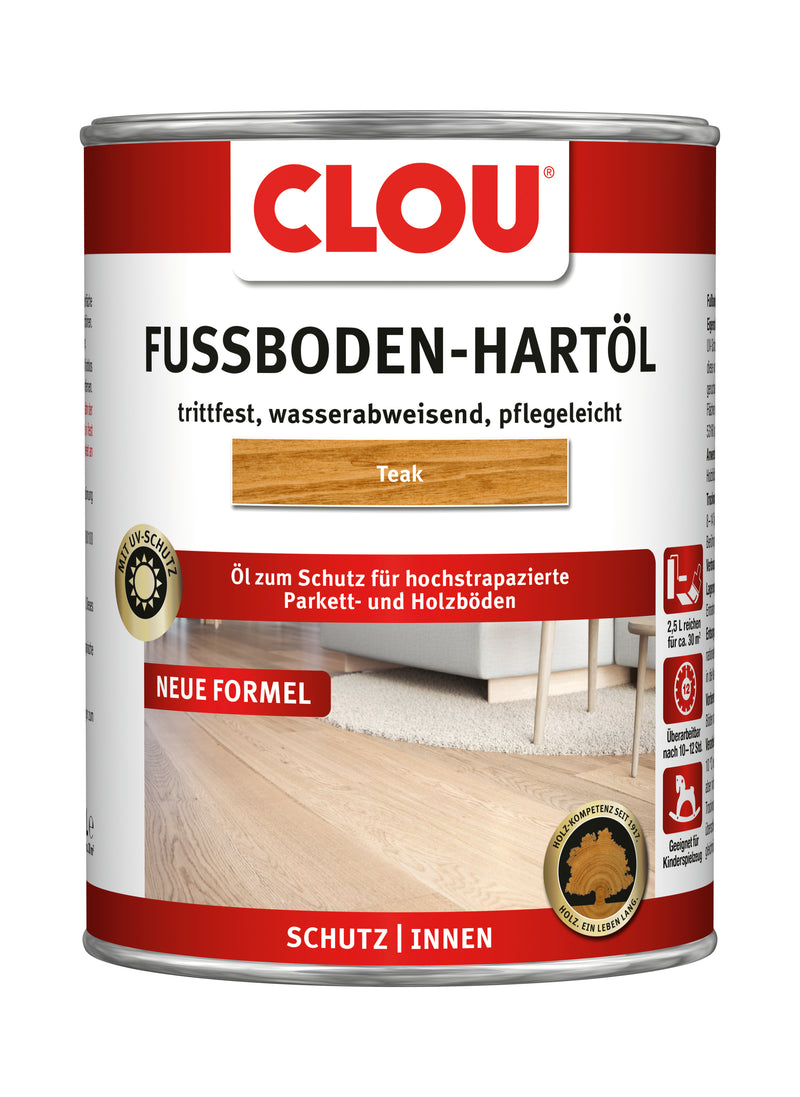 CLOU Fußboden-Hartöl teak, farblos, wasserabweisend für innen
