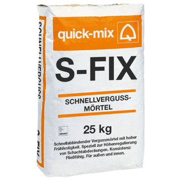 Quick-Mix S-Fix Schnellvergußmörtel 0–1 mm, Innen & Außen, 25 kg
