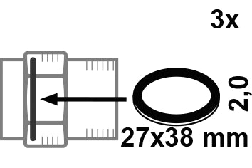 Schütte HD Fiber Verschraubungsdichtung, 3 Stück, Flachdichtung