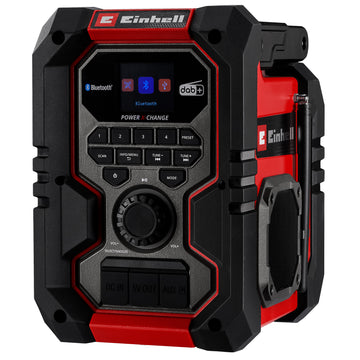 Einhell TE-CR 18 Akku-Baustellenradio rot/schwarz mit DAB+ und BT