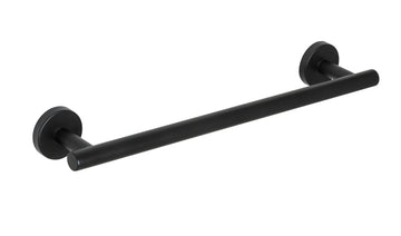 WENKO Bosio Badetuchstange 40 cm Edelstahl schwarz matt, wandmontiert, 1 Stück