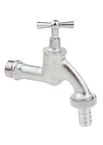 Schütte MS Auslaufventil 3/4"AG x 1"AG x 3/4"T chrom matt, Knebelgriff