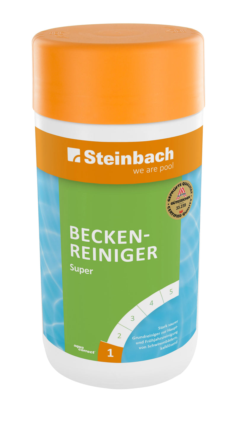 Steinbach Beckenreiniger Super, flüssiger Poolreiniger – 1 l