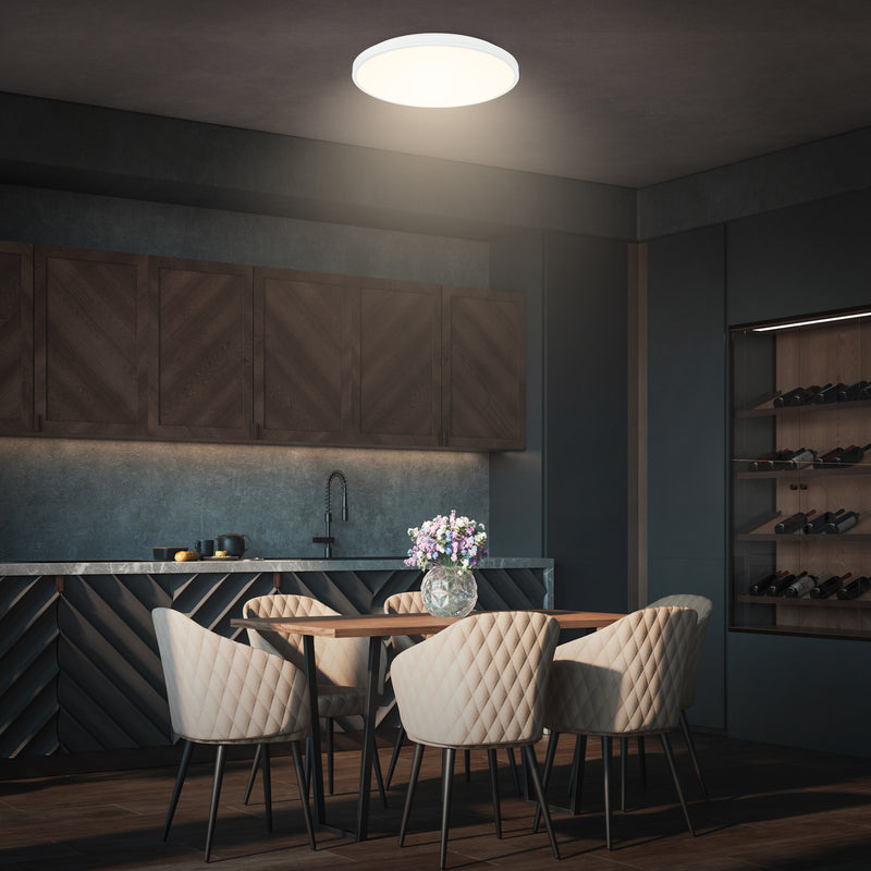 BRILONER Opal Weiß Deckenleuchte mit LED-Dekorblende, 3000K, IP20