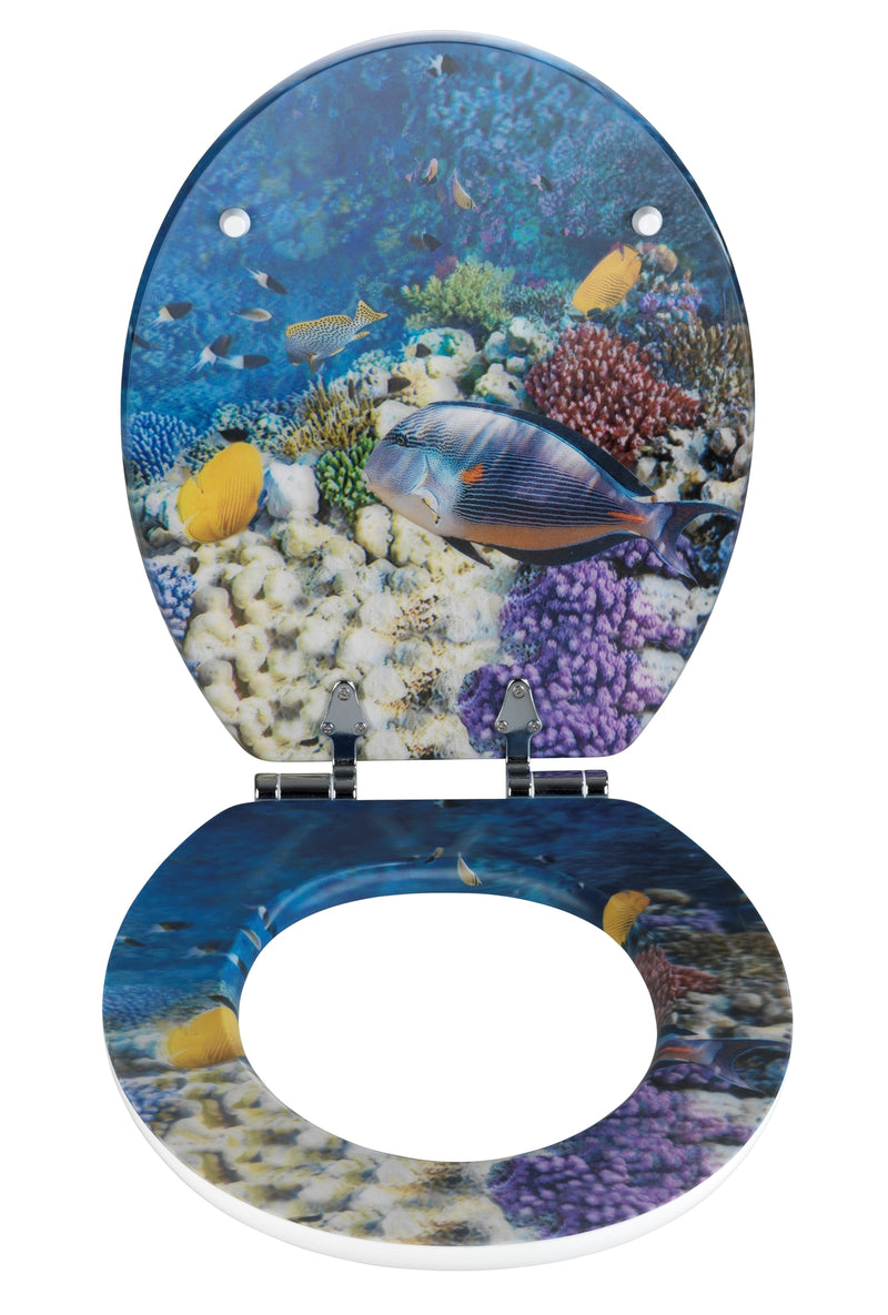WENKO Fish 3D WC-Sitz aus MDF, mehrfarbig