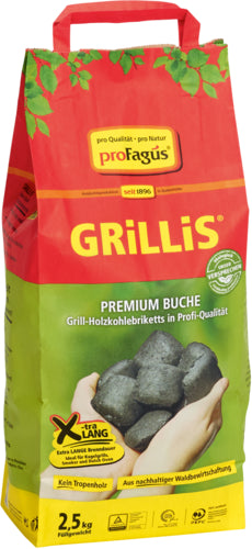 proFagus Grillis Grillbriketts Buchen Grill-Holzkohlebriketts
