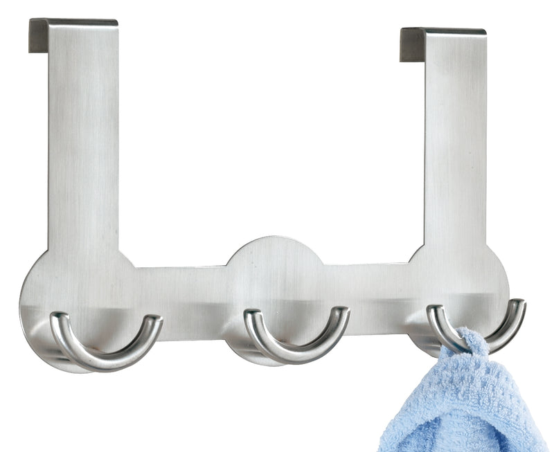 WENKO Rondo Türgarderobe aus mattem Edelstahl, 225 x 140 x 45 mm