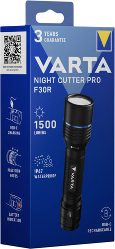 VARTA Night Cutter F30R Taschenlampe mit Akku, 1500 lm