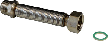 sanicomfort Edelstahl-Wellrohr streckbar, steckbar 1/2AG x 1/2ÜW, 21,3 x 21,3 x 105 mm
