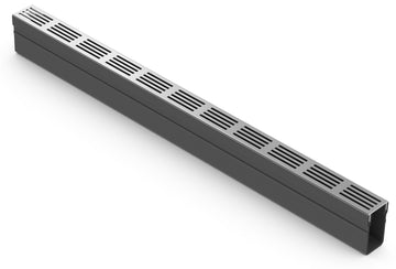 ACO Slimline Rinne 1000 mm mit Rost Aluminium silber eloxiert