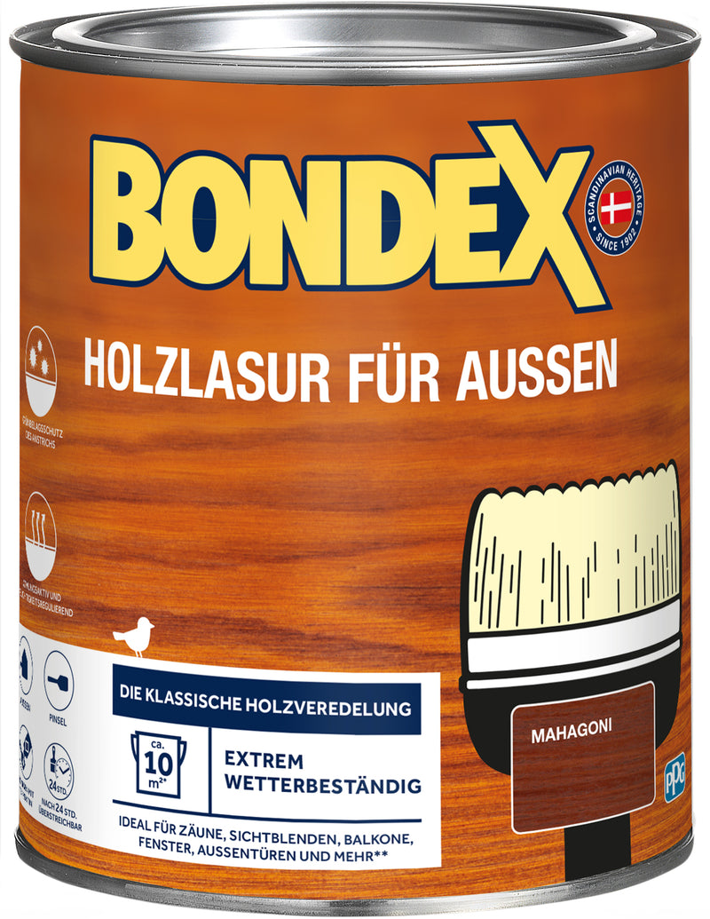 Bondex Holzlasur außen Mahagoni, 0,75 l von PPG Coatings Deutschland GmbH