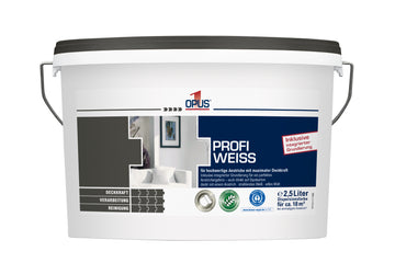 OPUS1 Profi Weiss Wandfarbe inkl. Grundierung