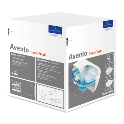 Villeroy & Boch Avento Wand-WC Combi-Pack, weiß, Breite 370 mm