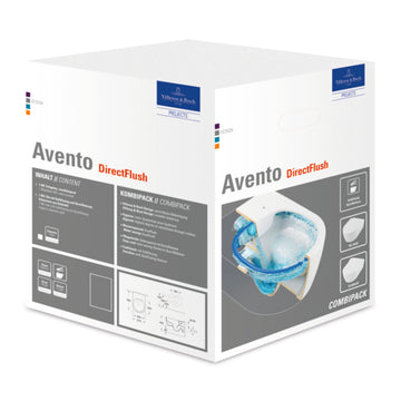 Villeroy & Boch Avento Wand-WC Combi-Pack, weiß, Breite 370 mm