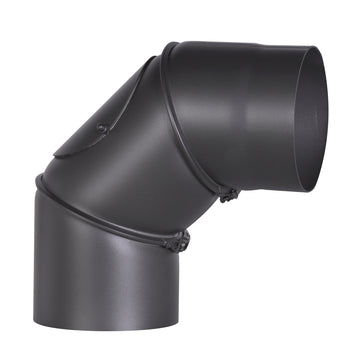 FIREFIX Rohrbogen Ø150 90° verstellbar schwarz UHT Hydro Lack mit Tür