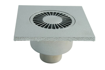 Marley Badablauf chrom DN 50 als Komplettablauf aus Kunststoff, 150 x 150 mm