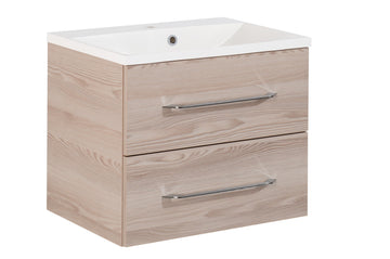 FACKELMANN B.clever Waschtischunterschrank Alaska Esche, 2 Schubladen, 60x48,5x46 cm