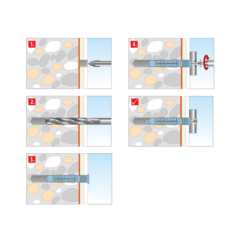 TOX Allzweckdübel Aqua Stop Pro 8x50 mm, für Schrauben- & Dübel-Set, 2 Stück