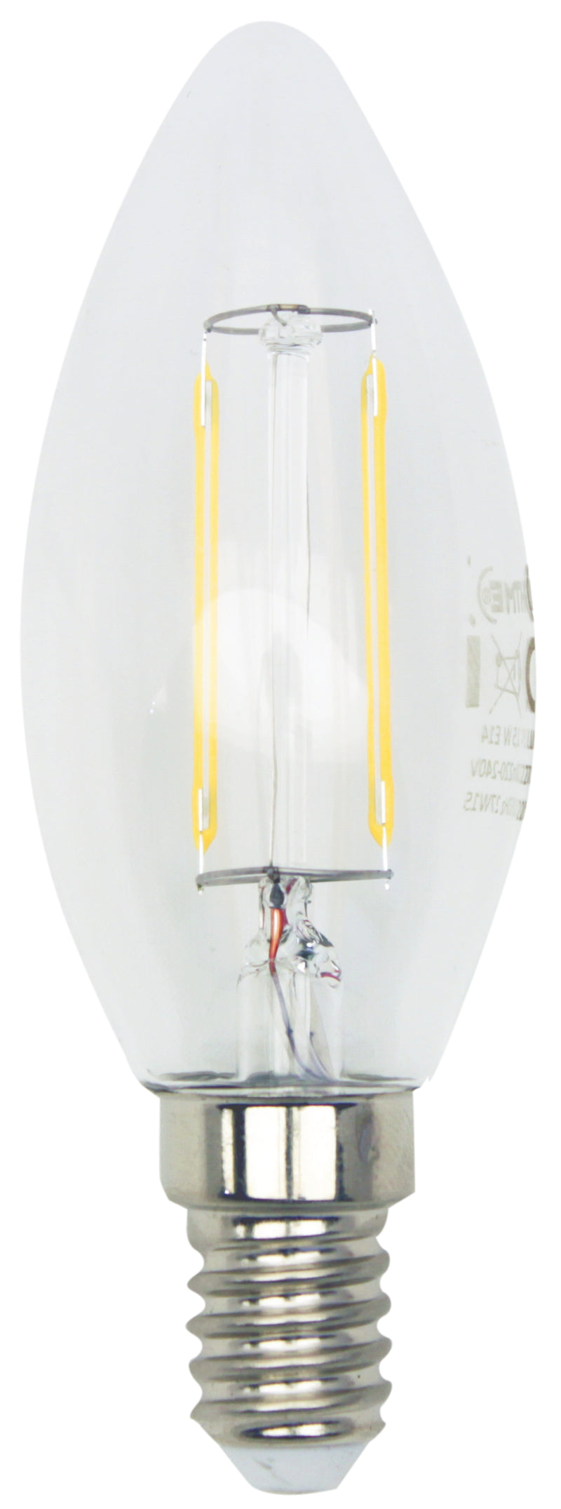 LightMe LED-Lampe Filament C37, E14, dimmbar, warmweiß, Kerze