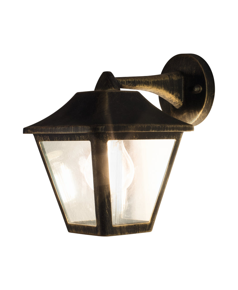 LEDVANCE Endura Classic Trad Down Außen-Wandleuchte IP44, Schwarz/Gold