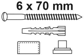 Schütte Befestigungsatz Linsenkopf 6x70 mm, weiß für Stand-WC