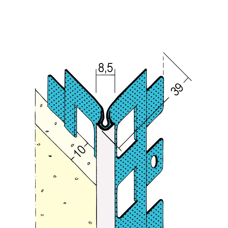 PROTEKTORWERK 1020 Nassputzkantenprofil außen 10 mm, weiß (2,5 m)