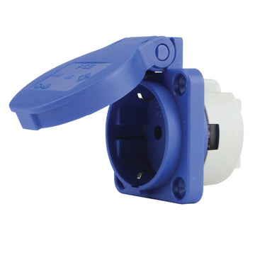 UNITEC Caravan CEE-Einbausteckdose 3-polig blau, 16 A