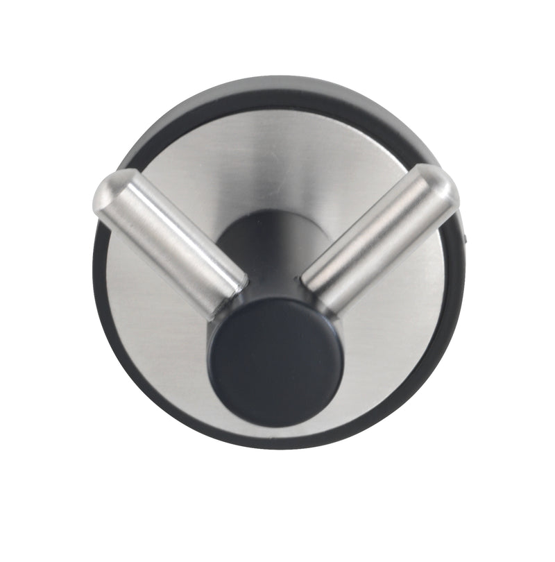 WENKO UV-Loc Wandhaken Duo Udine aus Edelstahl, schwarz matt