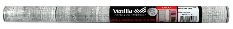 Windhager Klebefolie Brett grau, Dekorfolie grau, 45 cm x 2 m