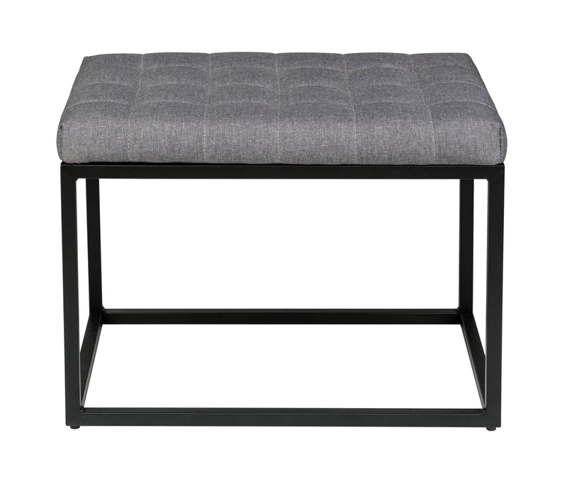 WENKO Amandola Bank mit Polster aus Metall, schwarz/grau (60 x 45 cm)