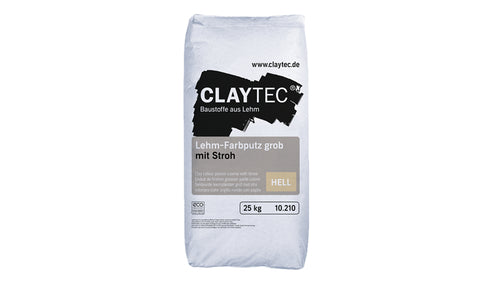 Claytec Lehm-Farbputz grob als Oberputz, 25 kg für Innenwände