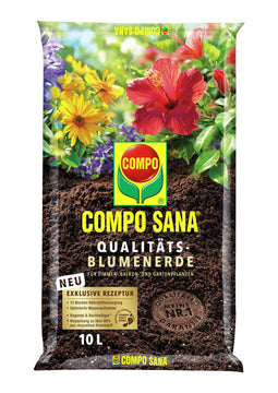 COMPO SANA® Qualitäts-Blumenerde 10 l, Universalerde in Beutel