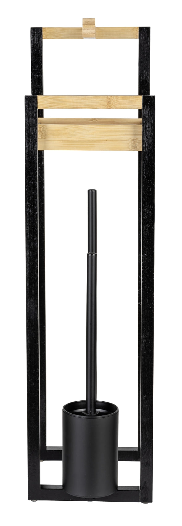 WENKO Braidi Stand-WC-Bürstengarnitur aus Bambus, braun (4-in-1)