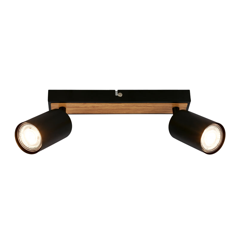 BRILONER Leuchten Spotleuchte 2xGU10 in black-wood