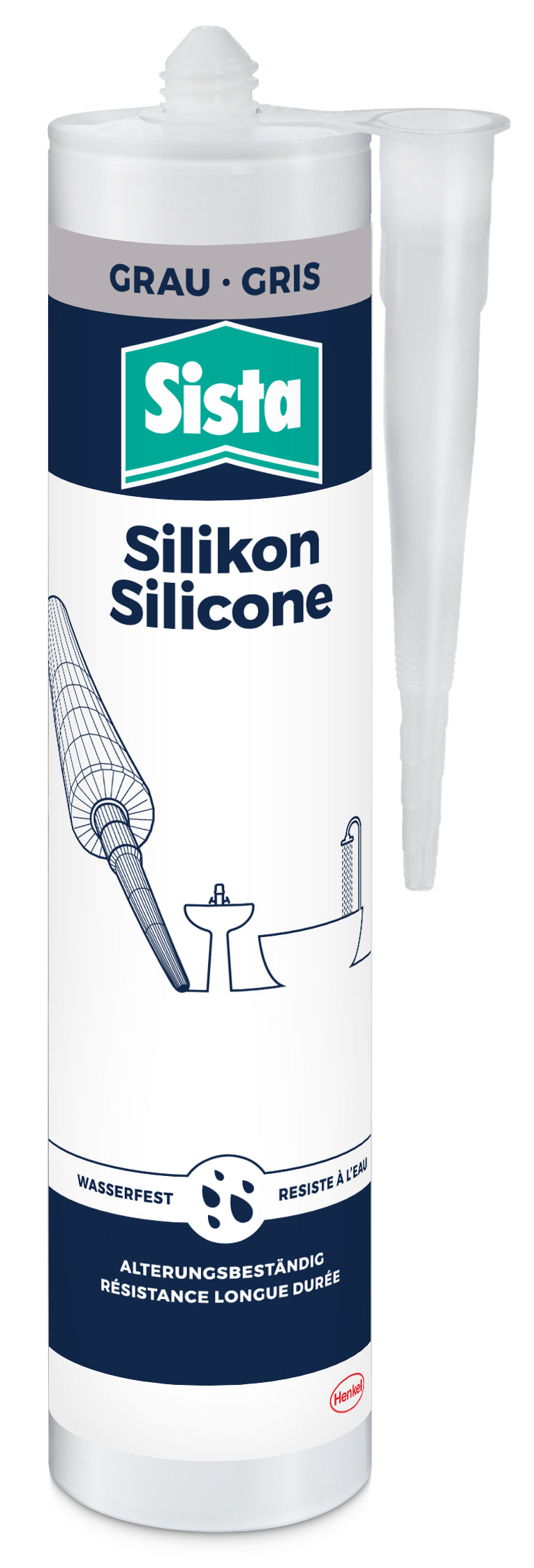 SISTA Sanitär-Silikon grau 280 ml